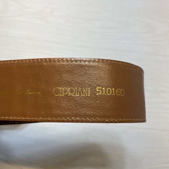 Cipriani Alligator Belt Medium Cognac Brown Italian Calfskin Gold Tone Buckle main image 10